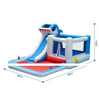 MYTS Kids Inflatable Shark Water Slide Bounce House Jumper Bouncer Jump Bouncy Castle